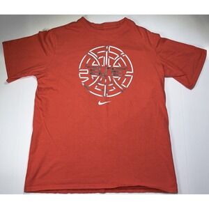 Nike Elite Youth Kids Pink Salmon Running Short Sleeve Athletic‎ Shirt Size XL